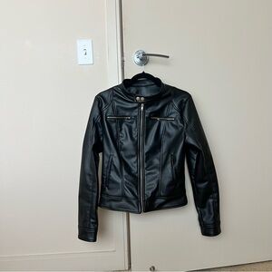 Black Faux Leather Moto Jacket